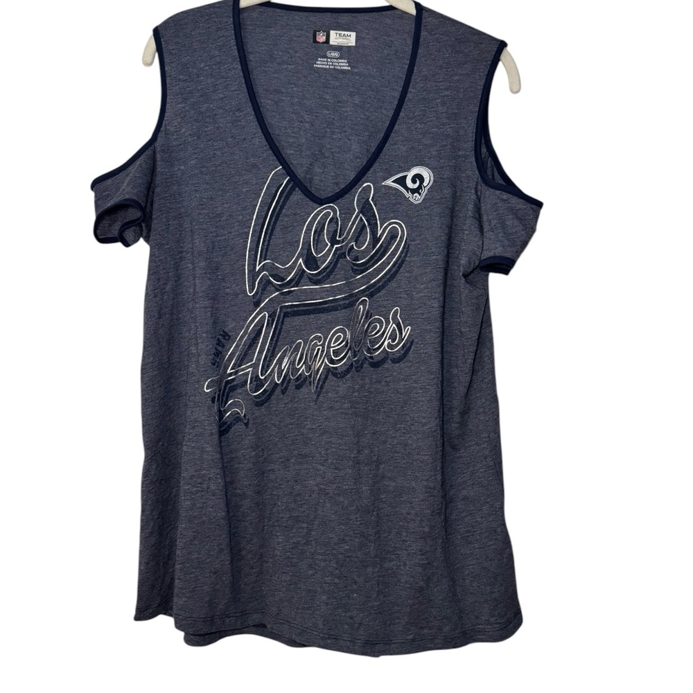 Los Angeles Rams NFL Team Apparel Cold is Shoulder Top Size L